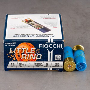 25rds - 12 Gauge Fiocchi Little Rino 2 3/4" 1oz. #8 Shot Ammo