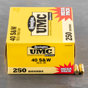 1000rds - 40 S&W Remington UMC Megapack 165gr. FMJ Ammo