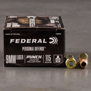 20rds – 9mm Federal Punch 115gr. JHP Ammo