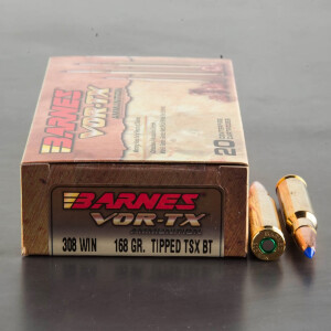 20rds – 308 Win Barnes VOR-TX 168gr. TTSX BT Ammo