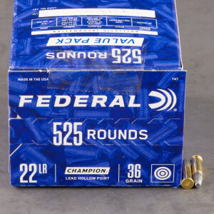 525rds – 22 LR Federal Champion 36gr. LHP Ammo