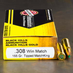 20rds – 308 Win Black Hills Gold 155gr. TMK Ammo