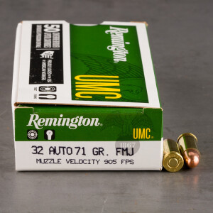 50rds - 32 Auto Remington 71gr. FMJ Ammo