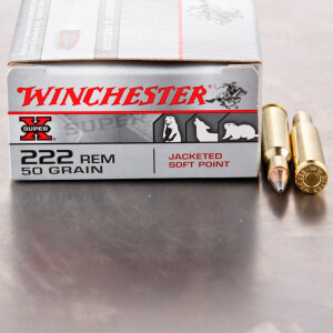 20rds - 222 Rem. Winchester Super-X 50gr. Jacketed Soft Point Ammo