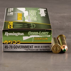20rds – 45-70 Govt. Remington Core-Lokt Tipped Lever Gun 300gr. Polymer Tip Ammo