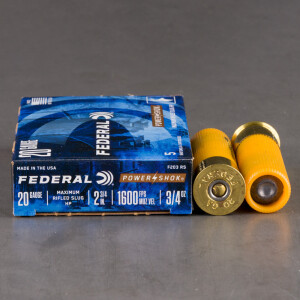  250rds – 20 Gauge Federal Power Shok 2-3/4" 3/4 oz. HP Rifled Slug Ammo