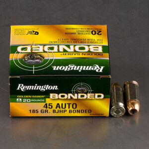 20rds – 45 ACP Remington Golden Saber Bonded 185gr. BJHP Ammo