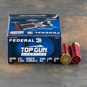 250rds – 12 Gauge Federal Top Gun Sporting 2-3/4" 1oz. #8 Shot Ammo
