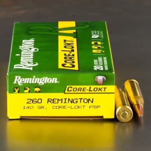 20rds - 260 Remington 140gr. Pointed Soft Point Ammo
