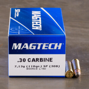 50rds - 30 Carbine Magtech 110gr. Soft Point Ammo