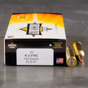 20rds – 6.5 PRC Armscor USA 143gr. ELD-X Ammo