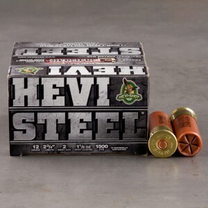 25rds – 12 Gauge Hevi-Steel 2-3/4" 1-1/8oz. #2 Steel Shot Ammo