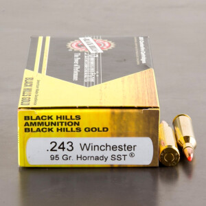 20rds – 243 Win Black Hills Gold 95gr. SST Ammo