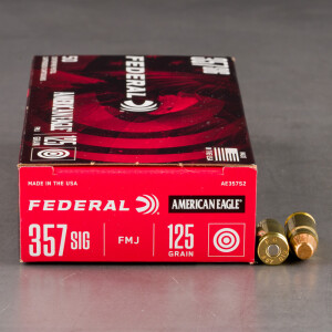 50rds - 357 Sig Federal American Eagle 125gr. FMJ Ammo