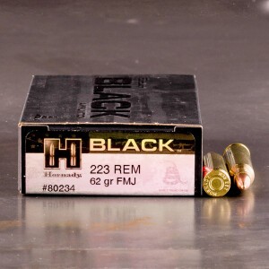 20rds – 223 Rem Hornady BLACK 62gr. FMJ Ammo