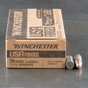 500rds - 9mm Winchester USA Forged 115gr. FMJ Ammo