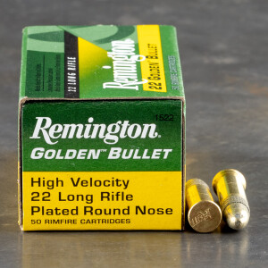 50rds - 22LR Remington Golden Bullet 40gr. Solid Point Ammo