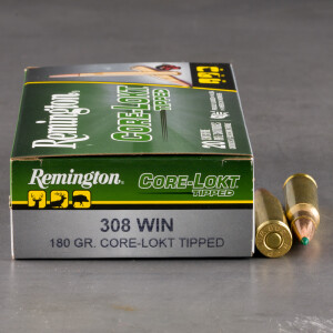 20rds – 308 Win Remington Core-Lokt Tipped 180gr. Polymer Tip Ammo 20rds – 308 Win Remington Core-Lokt Tipped 180gr. Polymer Tip Ammo