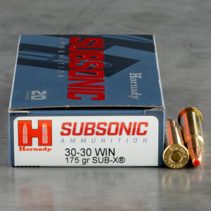 20rds – 30-30 Hornady Subsonic 175gr. Sub-X Ammo