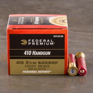 20rds - .410 Gauge Federal 2 1/2" 4 Pellet 000 Buckshot Ammo