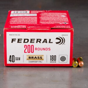 1000rds – 40 S&W Federal Champion 180gr. FMJ Ammo