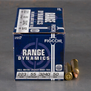 50rds – 223 Rem Fiocchi 55gr. FMJBT Ammo
