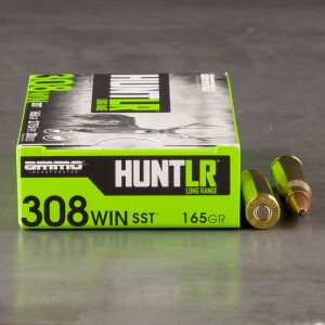 20rds – 308 Win Ammo Inc. Hunt LR 165gr. SST Ammo