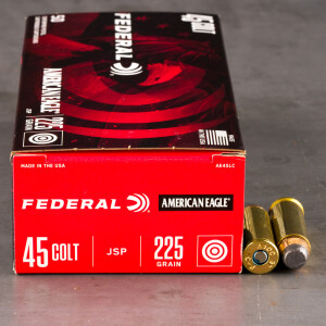 50rds - 45 Long Colt Federal American Eagle 225gr. JSP Ammo