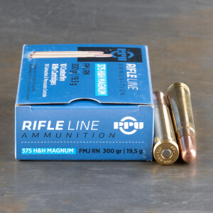 10rds – 375 H&H Mag Prvi Partizan 300gr. FMJ RN Ammo
