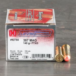 25rds - 357 Mag Hornady LEVERevolution 140gr. Elastomer Flex Tip Ammo