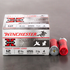 250rds - 12 Gauge Winchester Super-X Heavy Game 2 3/4" 1 1/8oz. #4 Shot Ammo