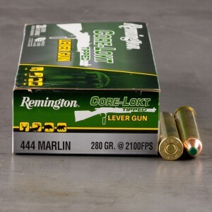 20rds – 444 Marlin Remington Core-Lokt Tipped Lever Gun 280gr. Polymer Tip Ammo
