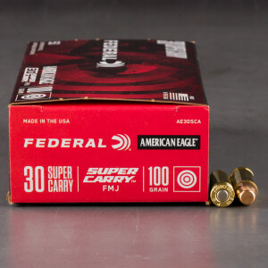 50rds – 30 Super Carry Federal American Eagle 100gr. FMJ Ammo