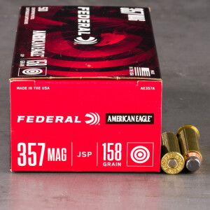 50rds - 357 Mag Federal American Eagle 158gr. Jacketed Soft Point Ammo