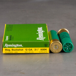 5rds – 12 Gauge Remington Express 3-1/2" 18 Pellets 00 Buckshot Ammo