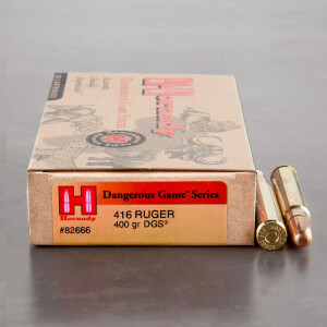 20rds - 416 Ruger Hornady Dangerous Game Series 400gr. DGS Ammo