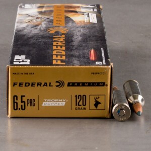 20rds – 6.5 PRC Federal 120gr. Trophy Copper Ammo