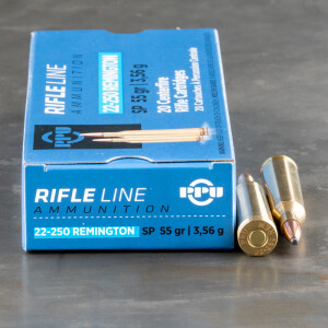 20rds - 22-250 Prvi Partizan 55gr. SP Ammo