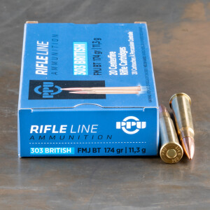 20rds - 303 British Prvi Partizan 174gr. FMJ Ammo