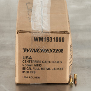 1000rds – 5.56x45 Winchester USA 55gr. FMJ Ammo