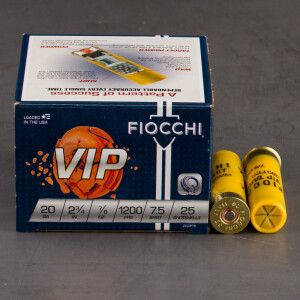 250rds – 20 Gauge Fiocchi 2-3/4" 7/8oz. #7.5 Shot Ammo