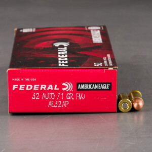 50rds - 32 Auto Federal American Eagle 71gr. FMJ Ammo