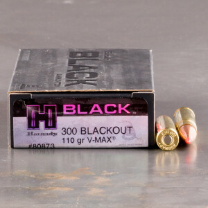 20rds – 300 AAC Blackout Hornady BLACK 110gr. V-MAX Ammo