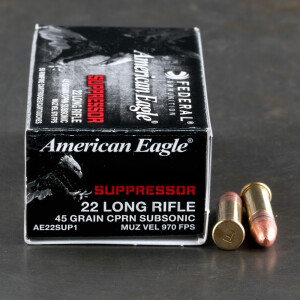 500rds – 22 LR Federal American Eagle Suppressor 45gr. CPRN Ammo
