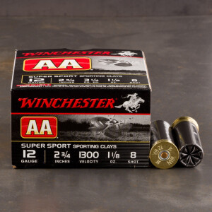 250rds - 12 Gauge Winchester AA Sporting Clays 2-3/4" 1-1/8 Ounce #8 Shot Ammo