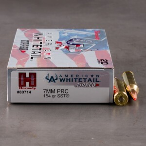 20rds – 7mm PRC Hornady American Whitetail Tipped 154gr. SST Ammo