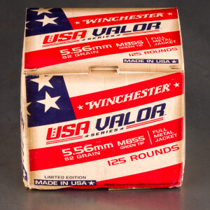 1250rds – 5.56x45 Winchester USA VALOR 62gr. FMJ M855 Ammo