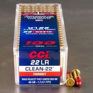 100rds – 22 LR CCI Clean-22 40gr. Poly-Coated LRN Ammo