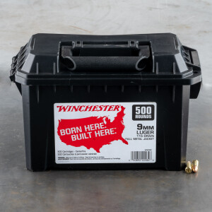 500rds – 9mm Winchester USA 115gr. FMJ Ammo in Field Box