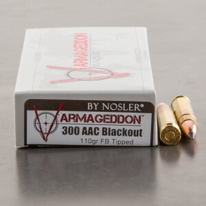 20rds - 300 AAC BLACKOUT Nosler Varmageddon 110gr. FB Tipped Ammo